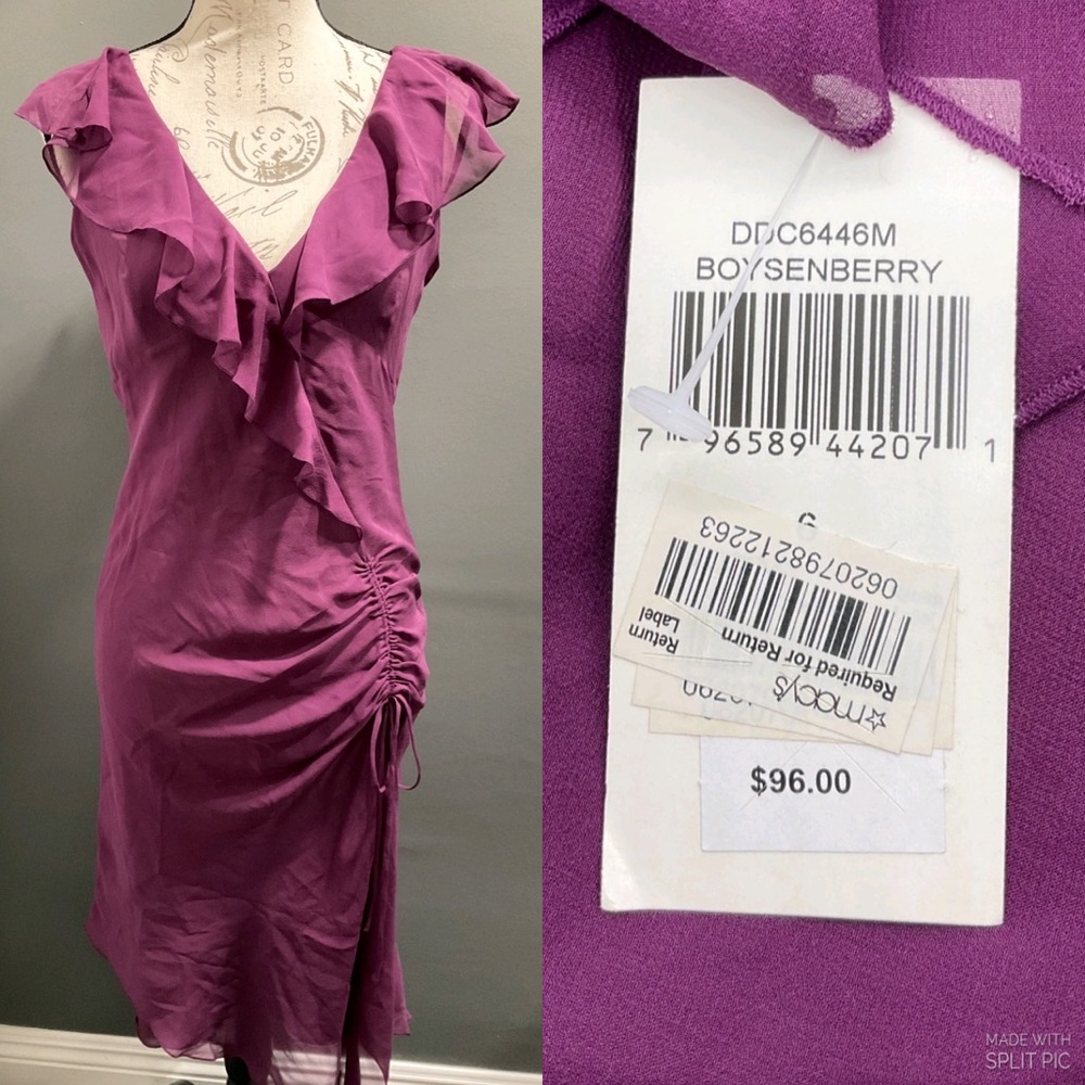 NWT MAX AND CLEO 100% SILK FLOWY DRESS